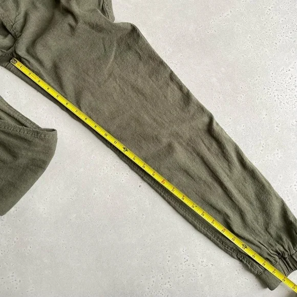 Hollister Olive Green High Waist Cotton Viscose Linen Lightweight Jogger Pants S - Picture 5 of 7